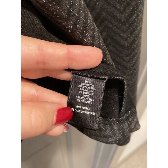 Torrid Size 2 Peplum Blazer Uptown Chevron Black Metallic - Picture 7 of 8